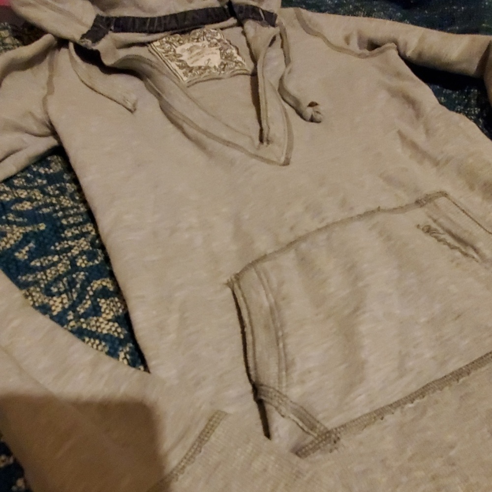 Lower v neck hoodie